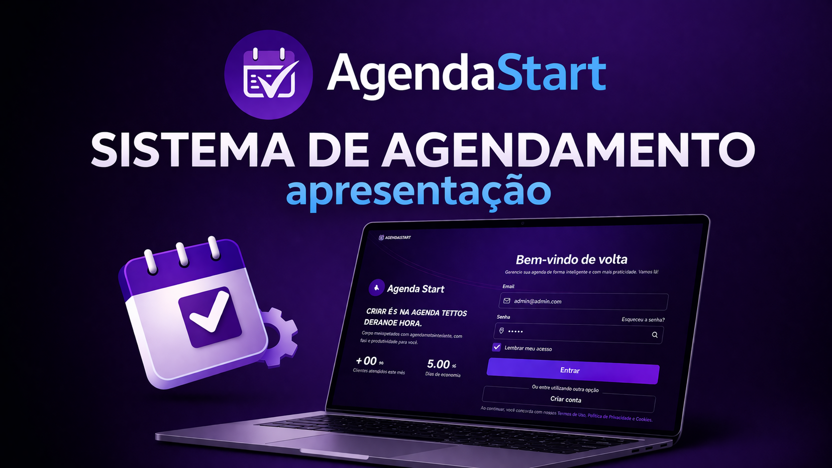 Tela real do sistema Agenda Start